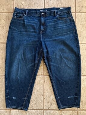 Old Navy Womens Extra High Rise Balloon Jeans Size 24 Dark Wash Y2K Baggy
